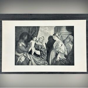 TITIAN Italy Artist MADONNA W/ FOUR SAINTS Fine Art Print Original 1900 Vintage